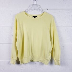 J Crew Magic Rinse Crewneck Pullover Sweatshirt Yellow Women's Size XS